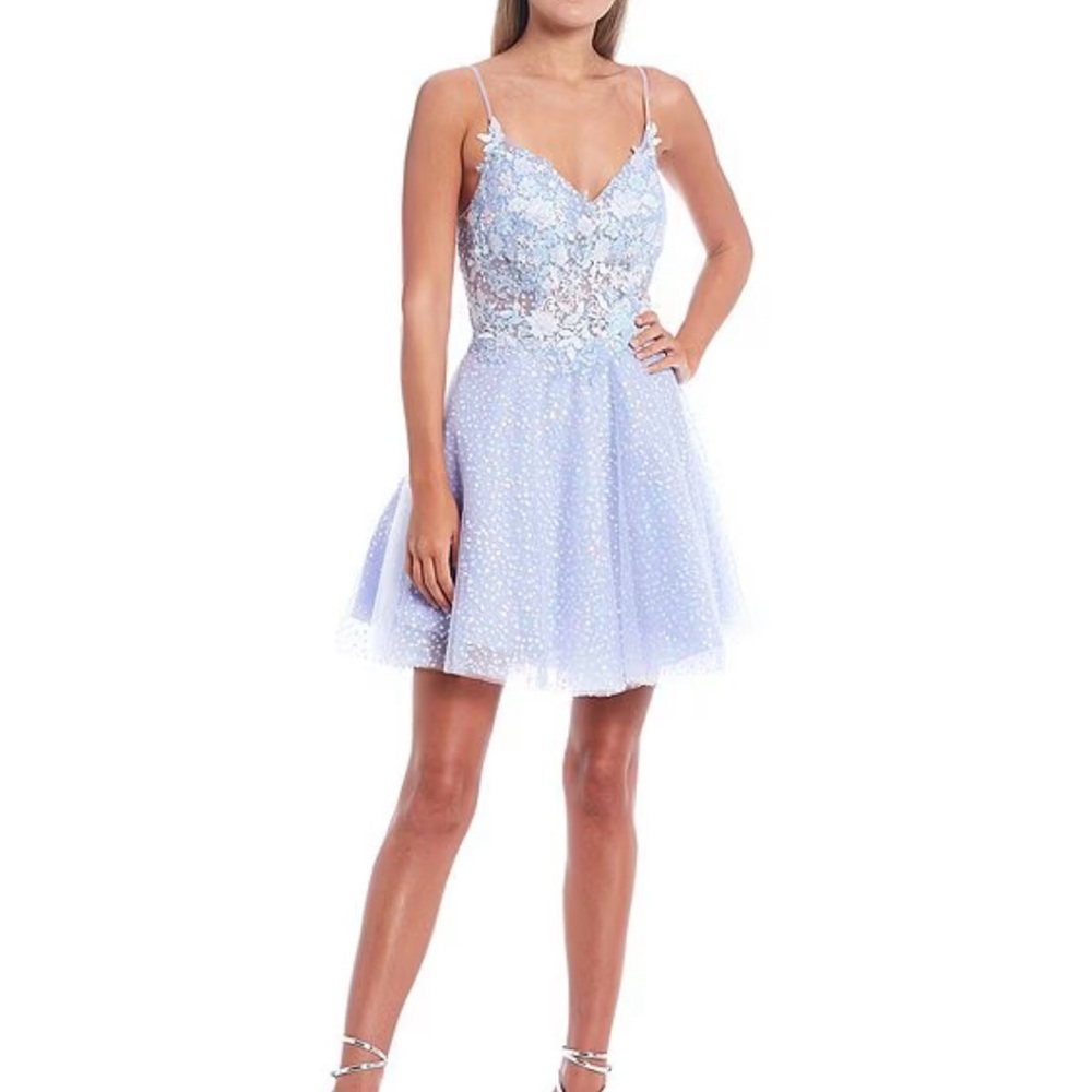 Terani Couture 2225H0465 Sleeveless Embroidered V-neck Dress